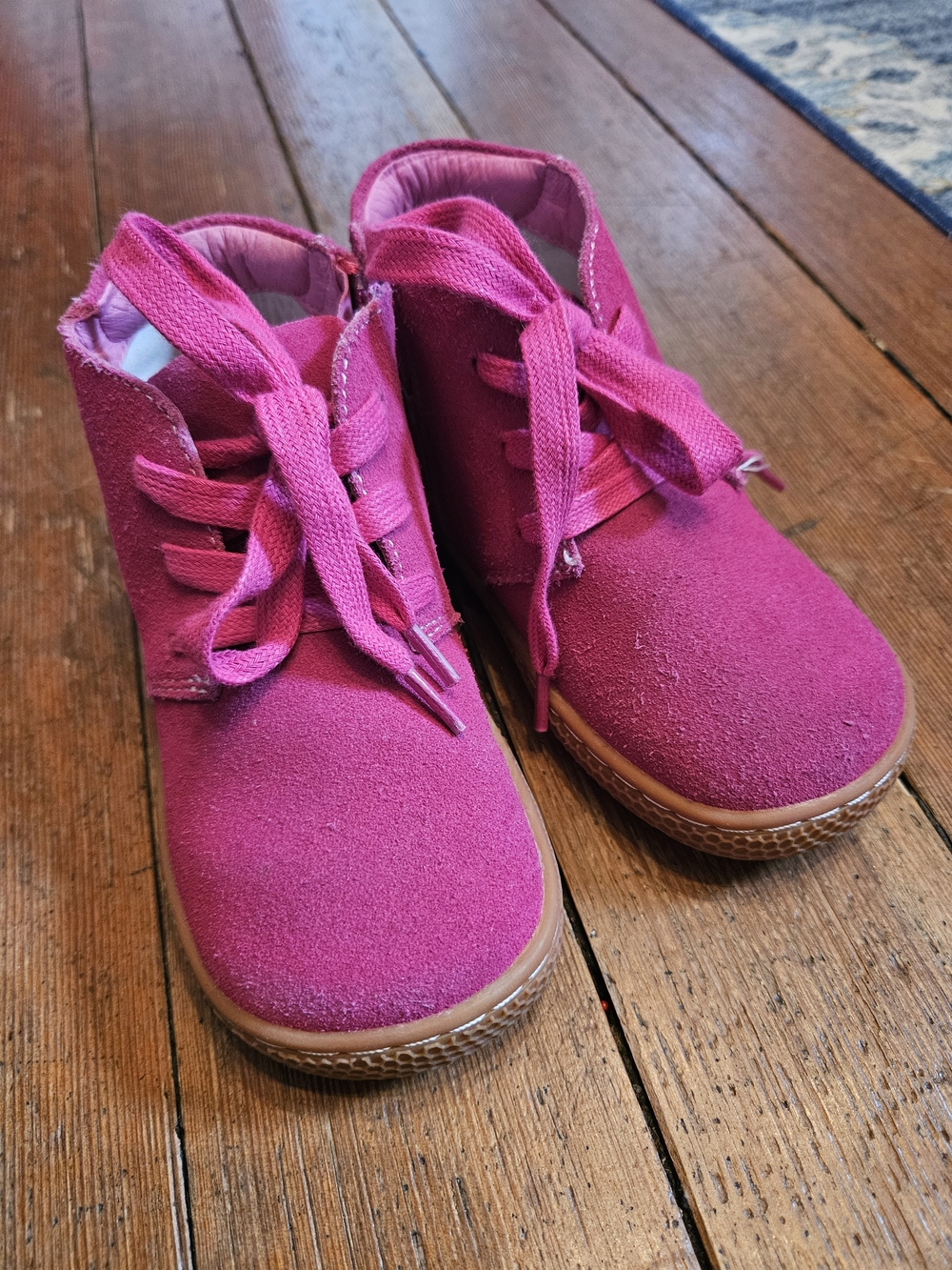 Livie & Luca Magenta Suede Lace-Up Kids Boots